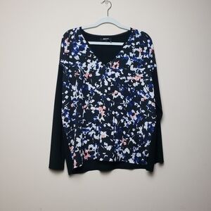 DKNY Black Floral Blouse